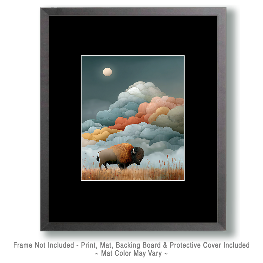 Bison During Monsoon Season Art