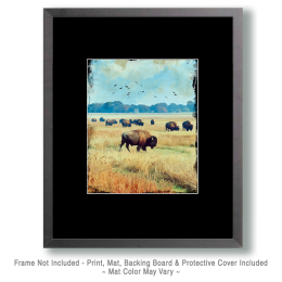 Antique Photo Style Bison Art