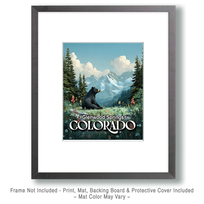 Black Bear Smoking a Joint - Glenwood Springs Souvenir Art Print - Image 2