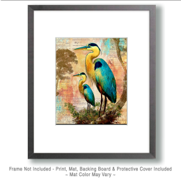 Great Blue Heron Pair Art