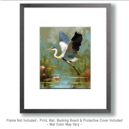 Great Blue Heron Taking Off Art