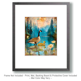Goose and Gosling - Canada Geese Art