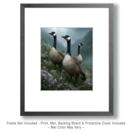 Geese on a Gray Day - Canada Goose Art