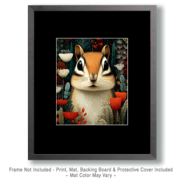 Folk Art Chipmunk Artwork