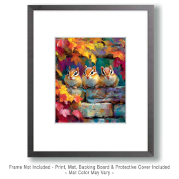 Tres Ardillas Listadas - Chipmunk Art