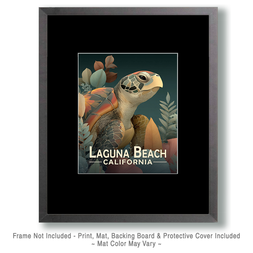 Laguna Beach California Souvenir Art Print - Curious Sea Turtle - Image 2