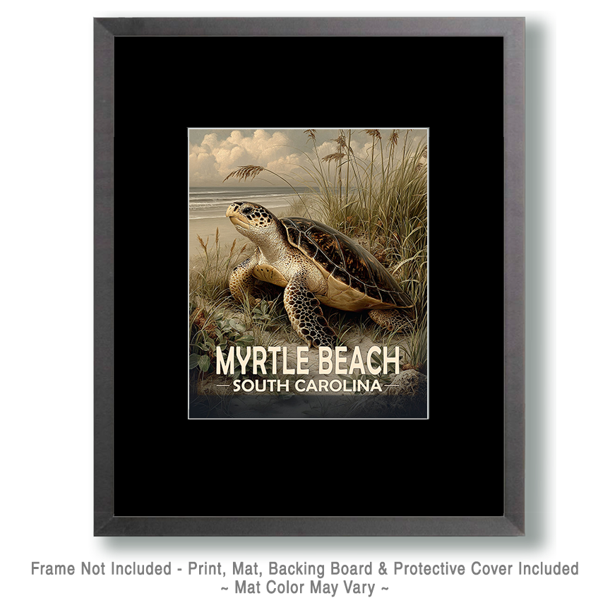 Myrtle Beach, South Carolina Souvenir Art Print - Colorful Sea Turtle - Image 2