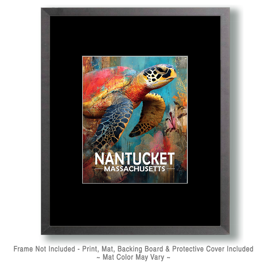 Nantucket, Massachusetts Souvenir Art Print - Full Moon Rising on the Coast - Image 2