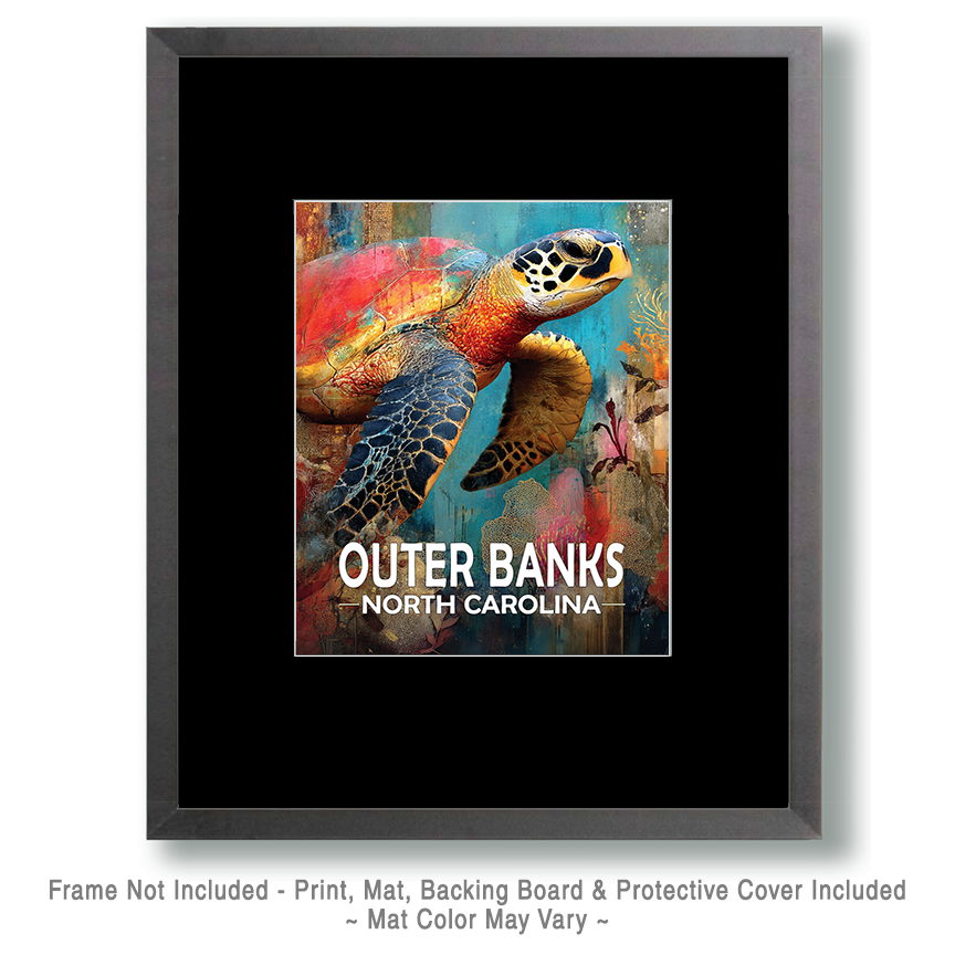 Outer Banks, North Carolina Souvenir Art Print - Full Moon Rising on the Coast - Image 2