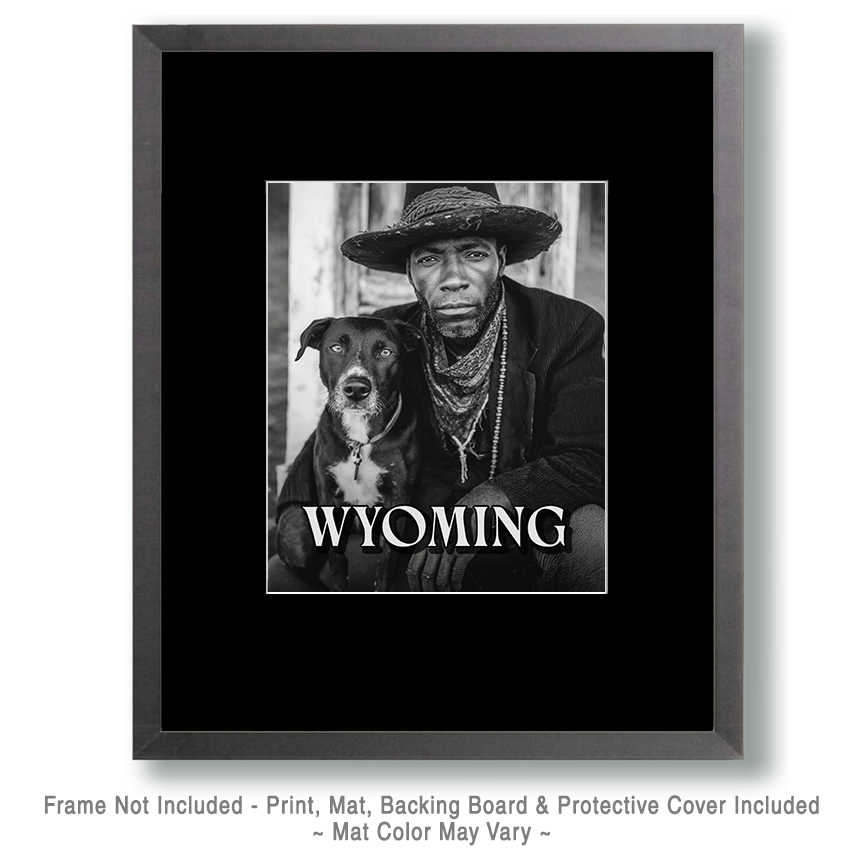 Cowboy and His Dog - Wyoming Souvenir Art Print - Image 2