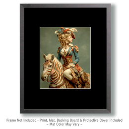 Victoria on a Zebra - Vintage Style Cowgirl Art