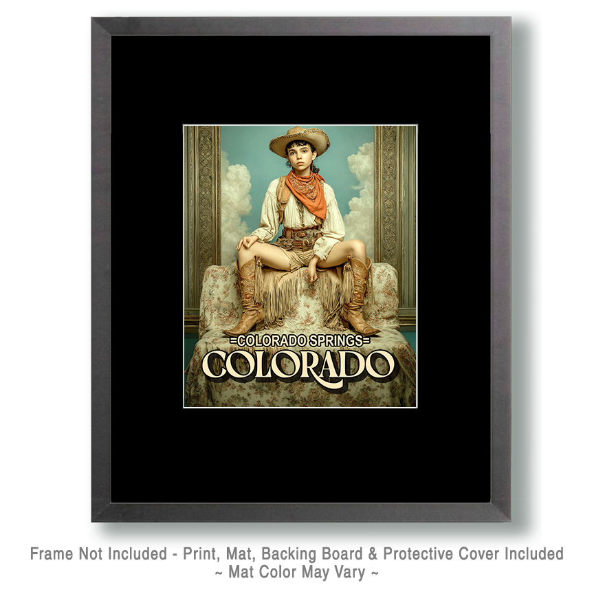 Cowgirl Katie - Colorado Springs Souvenir Art Print - Image 2