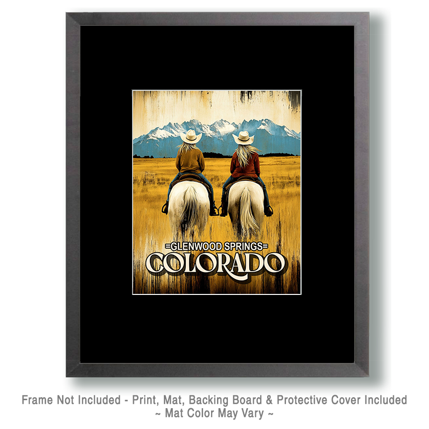 Cowgirls Riding in the High Country - Glenwood Springs Souvenir Art Print - Image 2