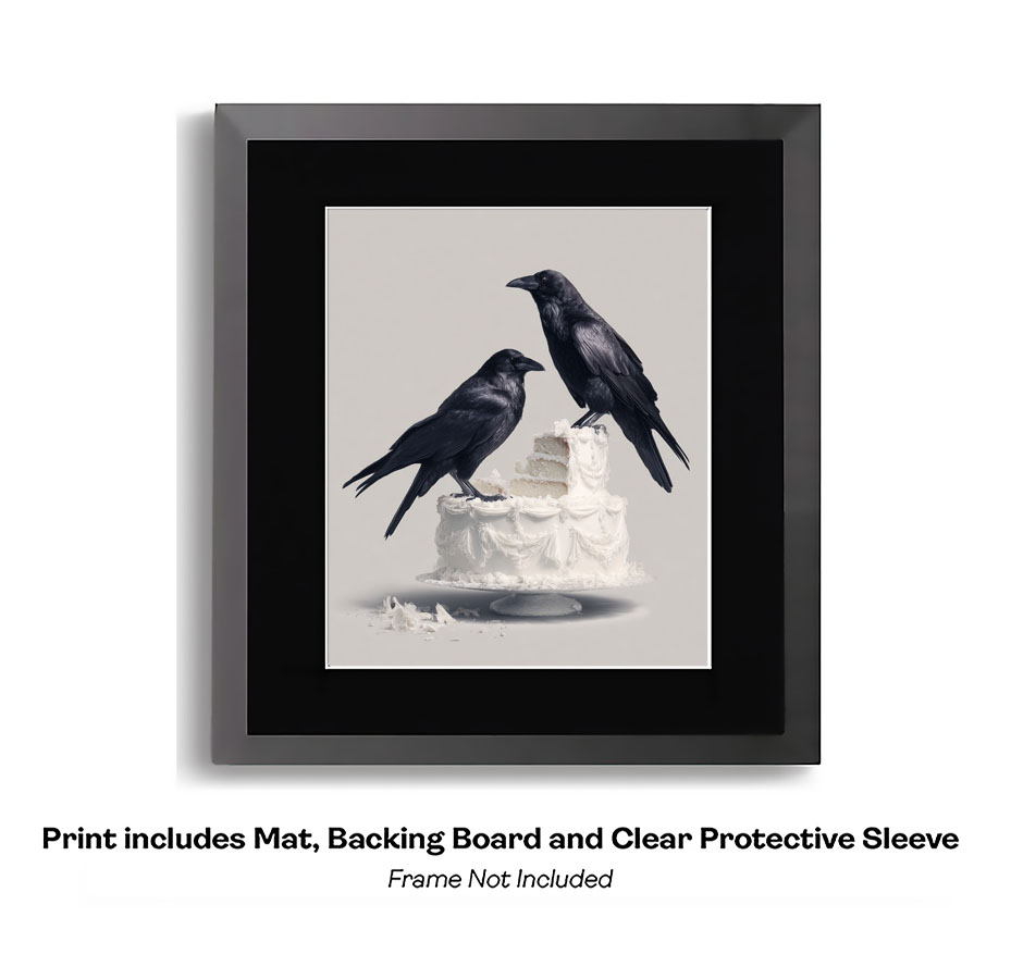 Two Raven on a cake