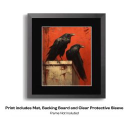 Raven Painting with Red