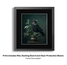 Raven Nesting on Pot Plant