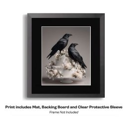 Ravens Perched on Wedding Cake