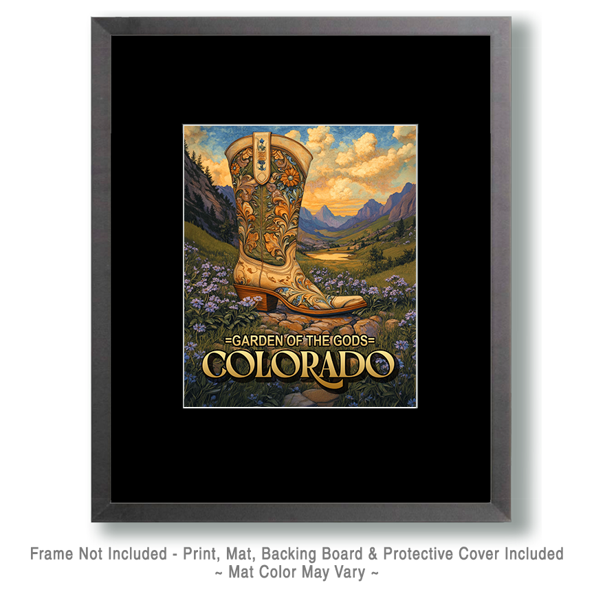 Fancy Cowgirl Boot - Garden of the Gods Souvenir Art Print - Image 2