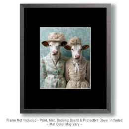 Nellie & Sue from Des Moines - Funny Animal Wall Art Prnt