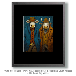 Baxter and Bud from San Antonio - Funny Animal Wall Art Print