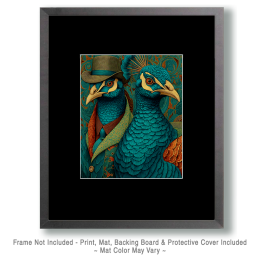 Caspian & Celeste from Lake Charles - Peacock Art Print