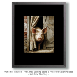 Pig in Doorway Art