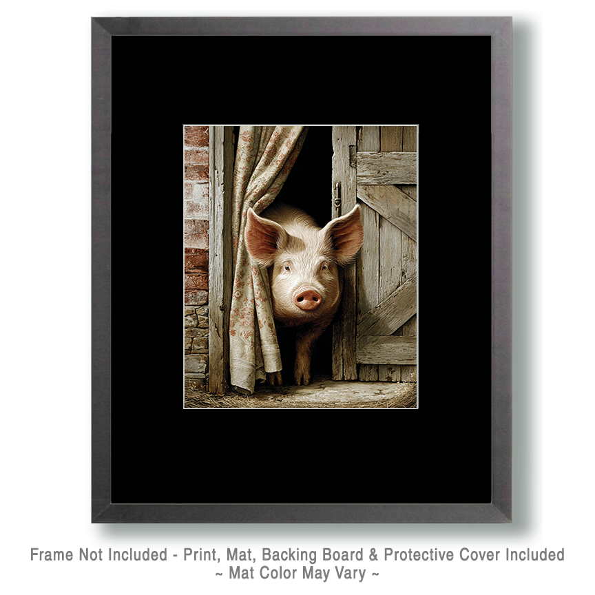 Pig in Doorway Art