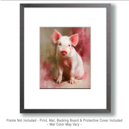 Pink Pig Portrait Art