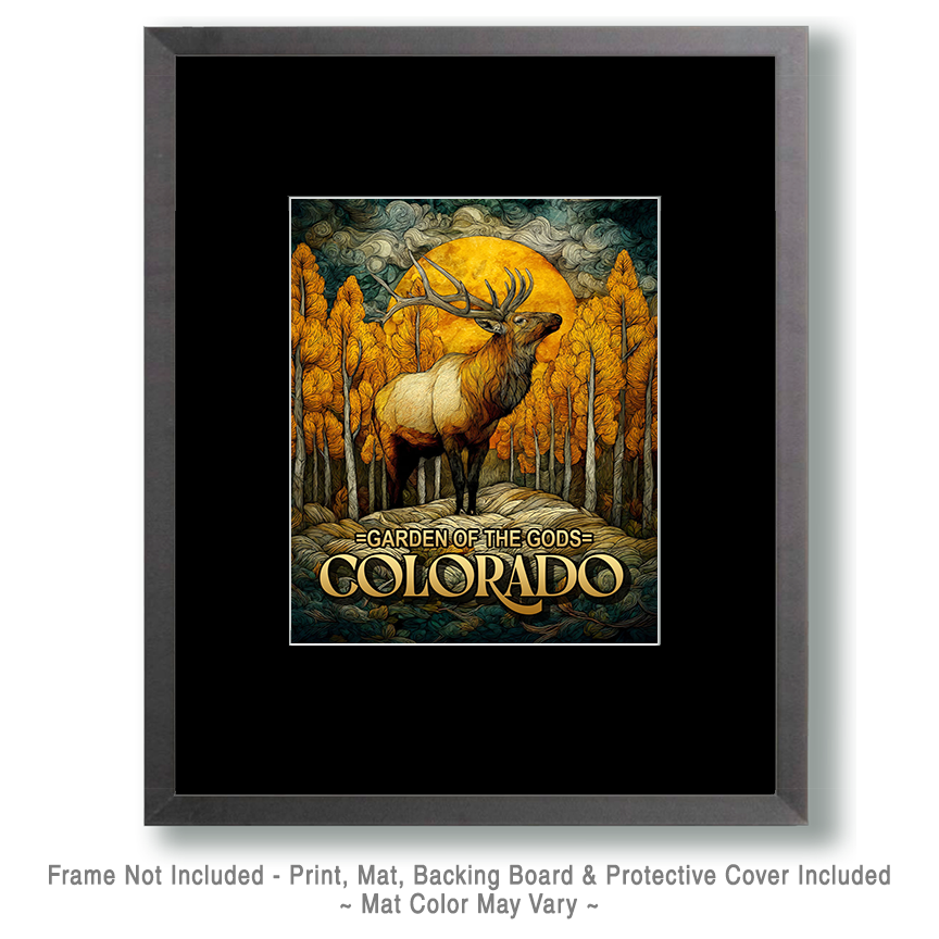 Golden Elk - Garden of the Gods Souvenir Art Print - Image 2