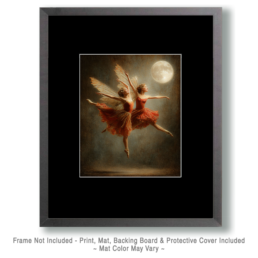 Joyous Fairies Dance Under the Moon - Faires Art Print - Image 2