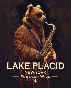 Lake Placid New York - Forever Wild - Bear Playing the Saxaphone