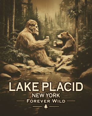 Lake Placid New York - Forever Wild - Bigfoot Toasts Bear