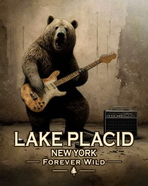 Lake Placid New York - Forever Wild - Black Bear  Playing Guitar