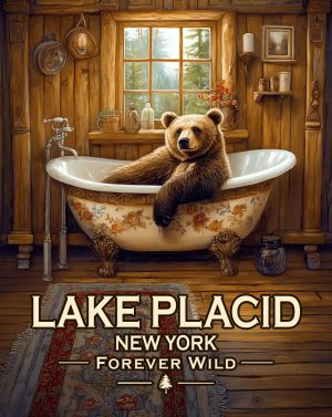 Lake Placid New York - Forever Wild - Black Bear in Tub