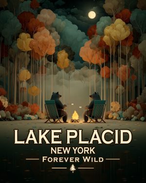 Lake Placid New York - Forever Wild - Black Bears Roasting Marshmallows