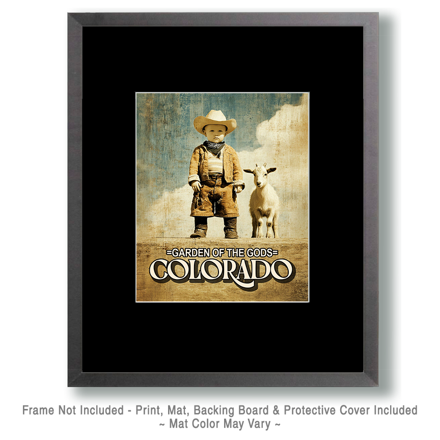 Lil Cowboy and Billy Goat - Garden of the Gods Souvenir Art Print - Image 2