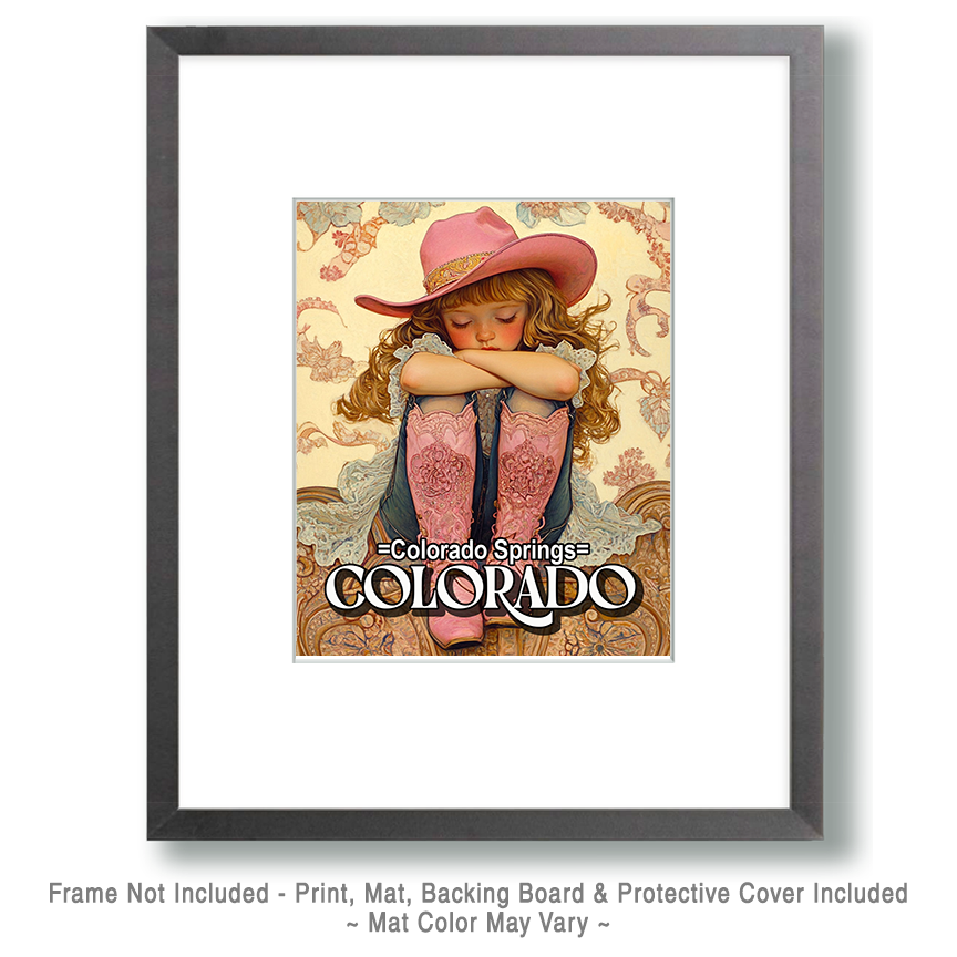 Lil Cowgirl - Colorado Springs Souvenir Art Print - Image 2