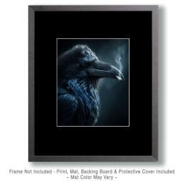 Raven Smoking a Marijuana Joint - Weed Wall Art Print