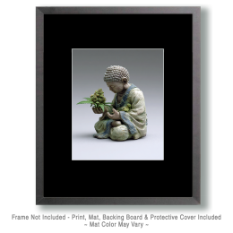 Buddha with Marijuana Bud - Weed Wall Art Print