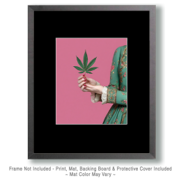Holding a Marijuana Leaf - Weed Wall Art