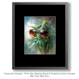 Ganja in Sunglasses - Weed Wall Art Print