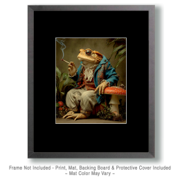 Old Toad Smoking a Joint - Weed Wall Art Print