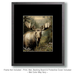 Antique Naturalist Style Moose Art