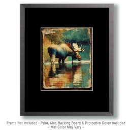 Antique Photo Style Moose Art