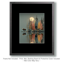 Midnight Reflection Moose Art