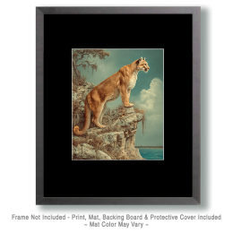 Vintage Style Mountain Lion Art