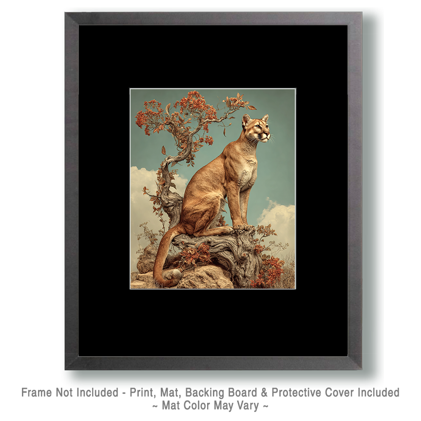 Antique Style Mountain Lion Art