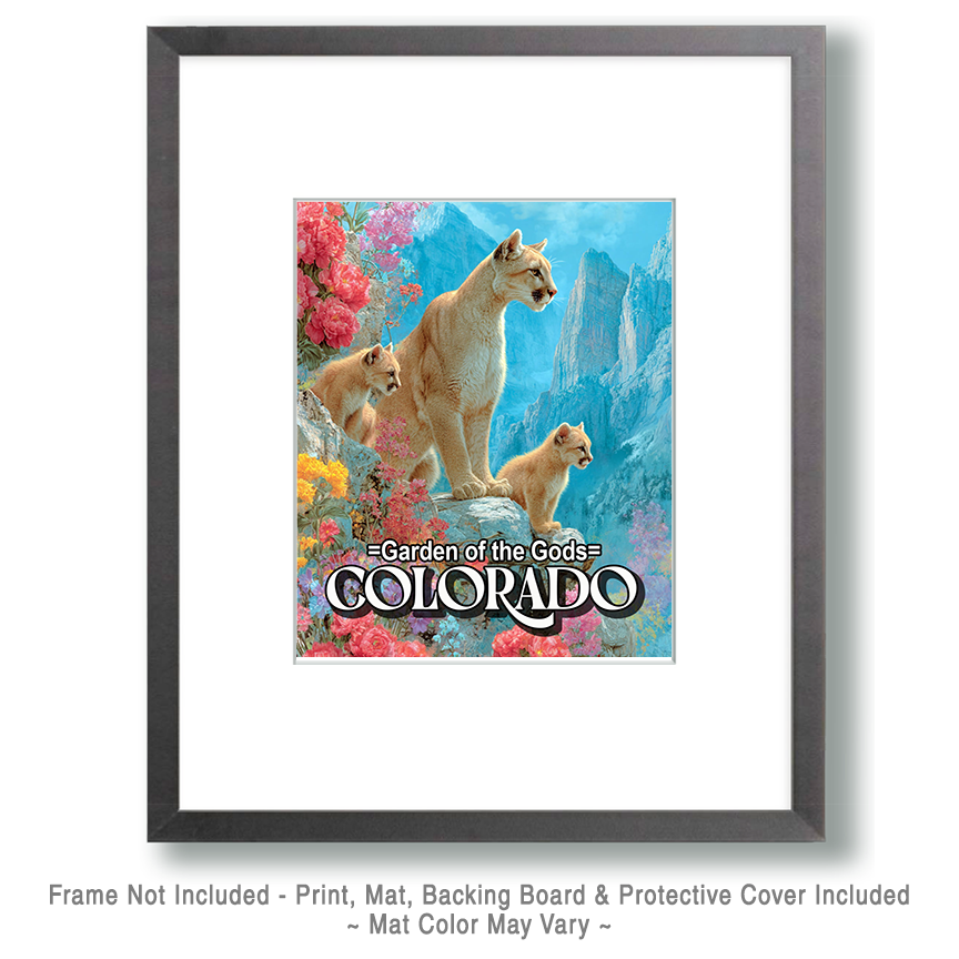 Mountain Lion Family - Garden of the Gods Souvenir Art Print - Image 2
