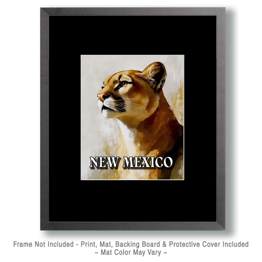 Mountain Lion Portrait - New Mexico Souvenir Art Print - Image 2