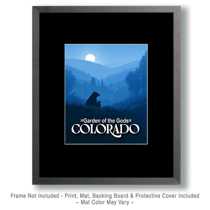 Nice Evening for Mom Bear and Cub - Garden of the Gods Souvenir Art Print - Image 2